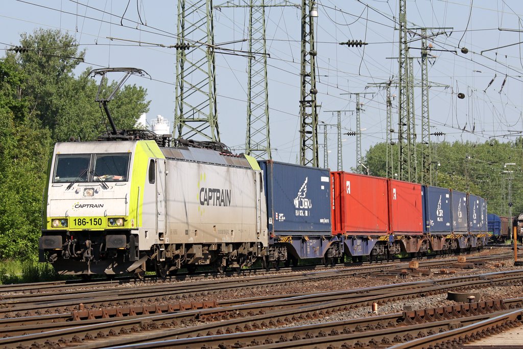 Die 186 150 von Captrain in Gremberg am 04,06,10