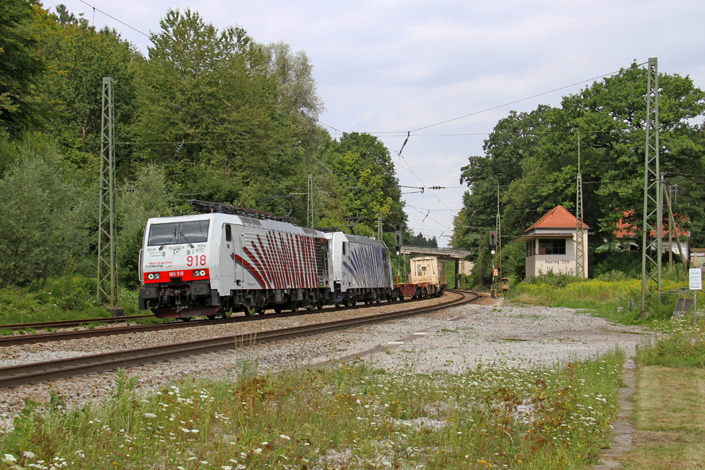 Die 189 918 und 185 661  Paul  in A�ling (Oberbay) am 04,08,12