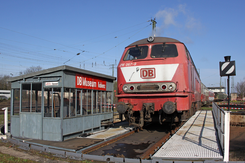 Die 216 067-9 im DB Museum Koblenz-L�tzel am 05,04,10