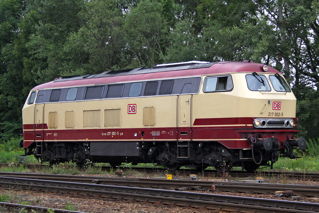 Die 217 002-5 in M�hldorf am 02,08,10