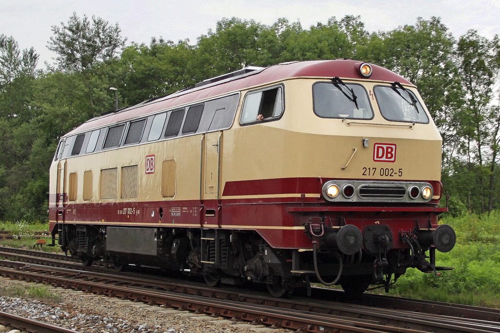 Die 217 002-5 in M�hldorf am 02,08,10