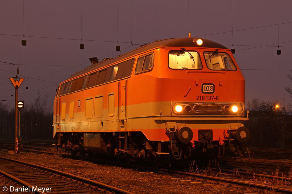 Die 218 137-8 im DB Museum Koblenz L�tzel am 10,03,13