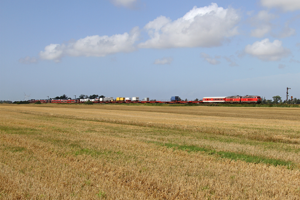 Die 218 376-2 und 218 389-5 in Lehnshallig am 16,08,12