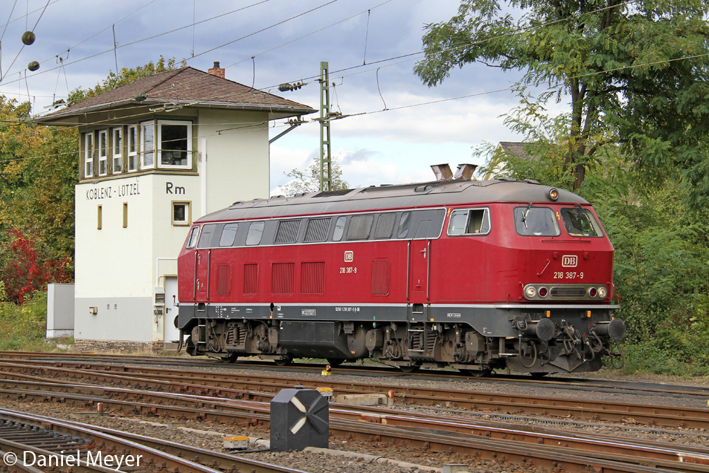 Die 218 387-9 bei der Lokparade im DB Museum Koblenz L�tzel am 29,09,12