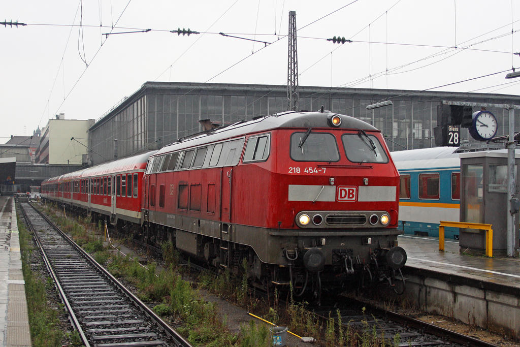 Die 218 454-7 in M�nchen Hbf am 07,08,10