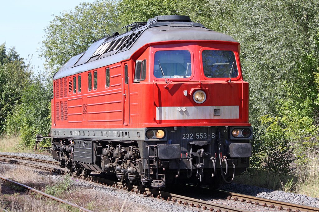 Die 232 553-8 als Lz in W�lfrath Flandersbach , am 31,08,09