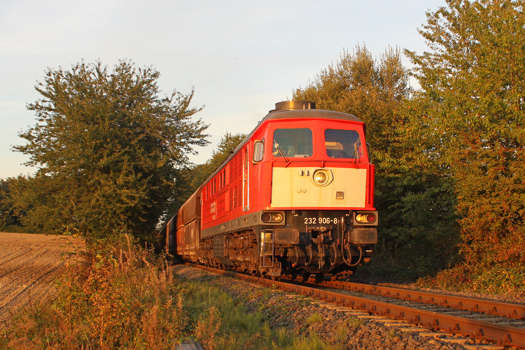 Die 232 906-8 zwischen Dornap-Hahnenfurt und Mettmann am 22,09,10