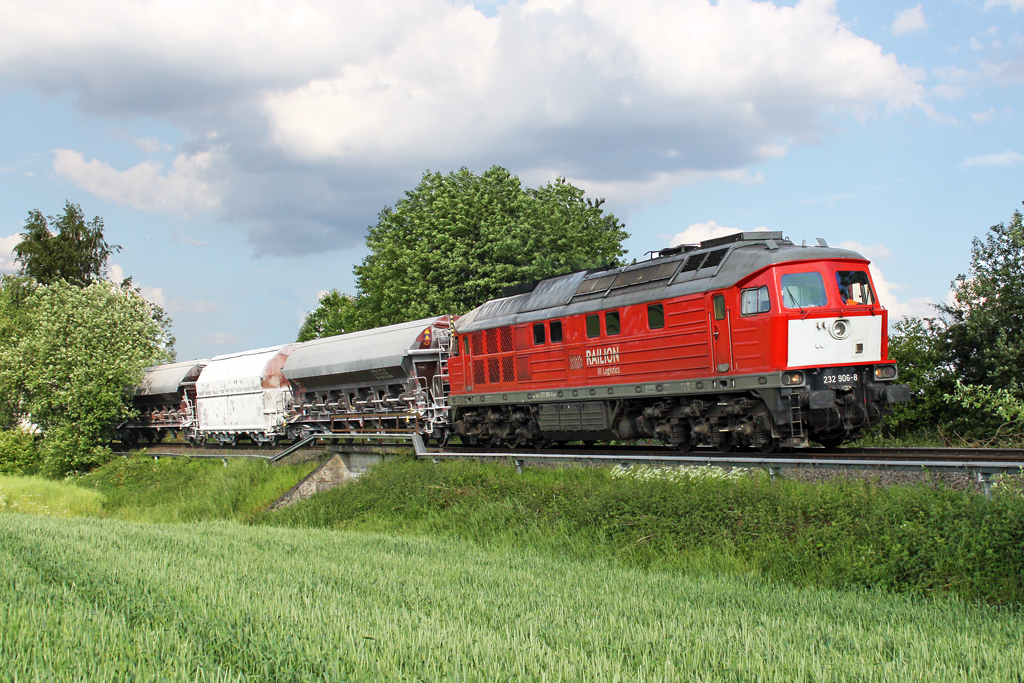 Die 232 906-8 zwischen Dornap-Hahnenfurt und Mettmann am 11,06,10