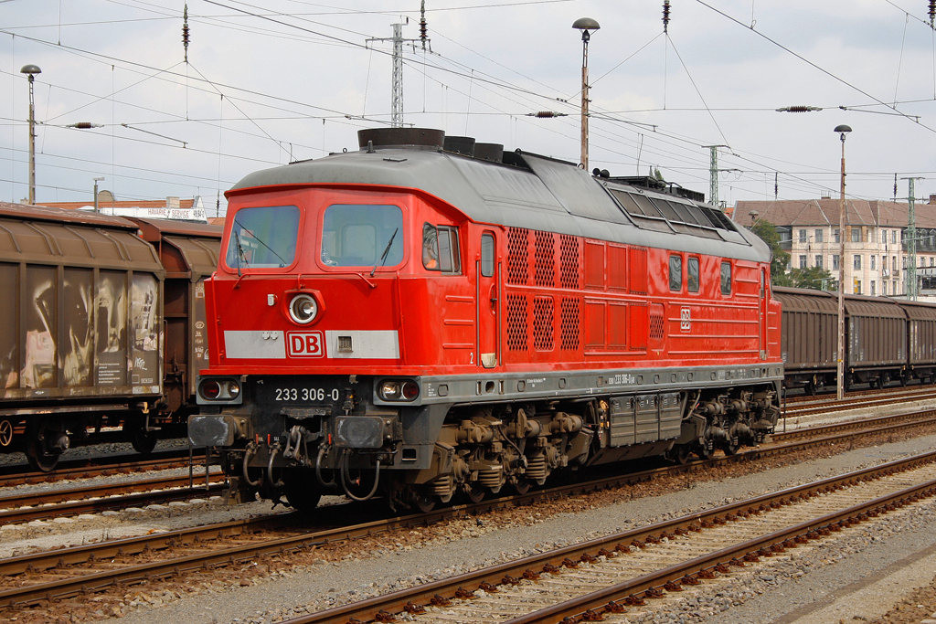 Die 233 306-0 in Cottbus Hbf am 17,08,11
