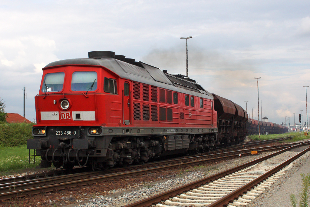 Die 233 486-0 in M�hldorf am 03,08,10