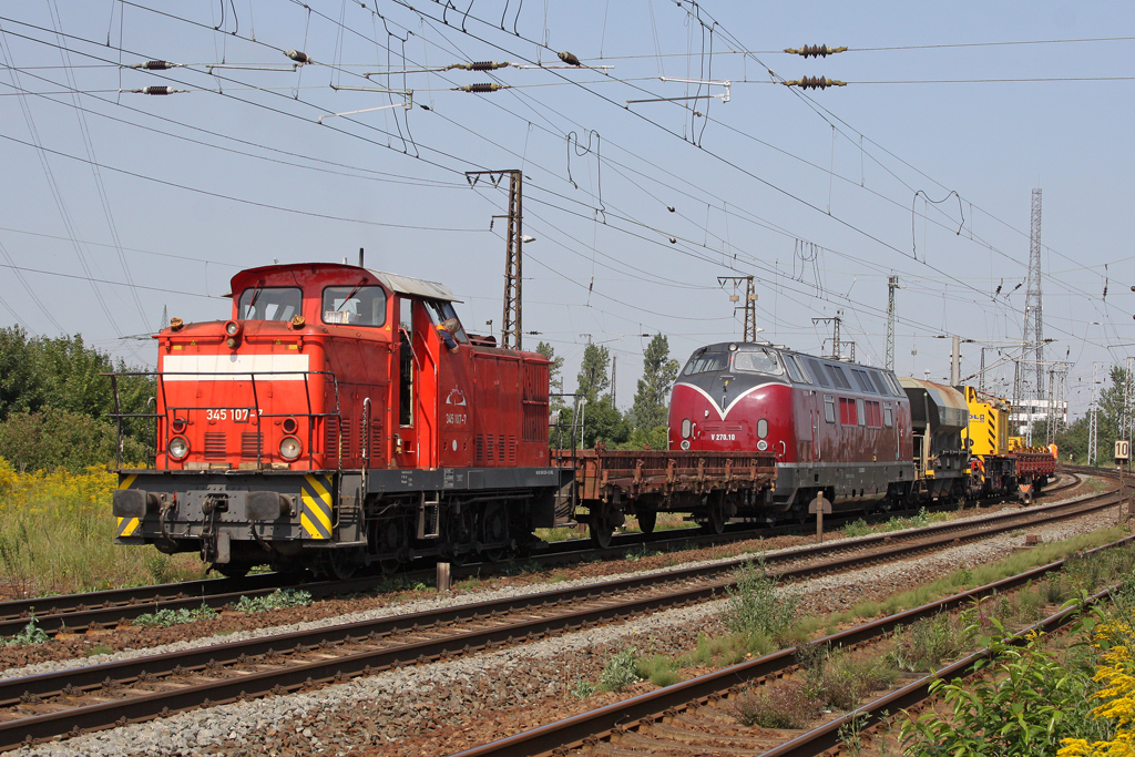 Die 345 107-7 mit V270.10 in Gro�korbetha am 18,08,11