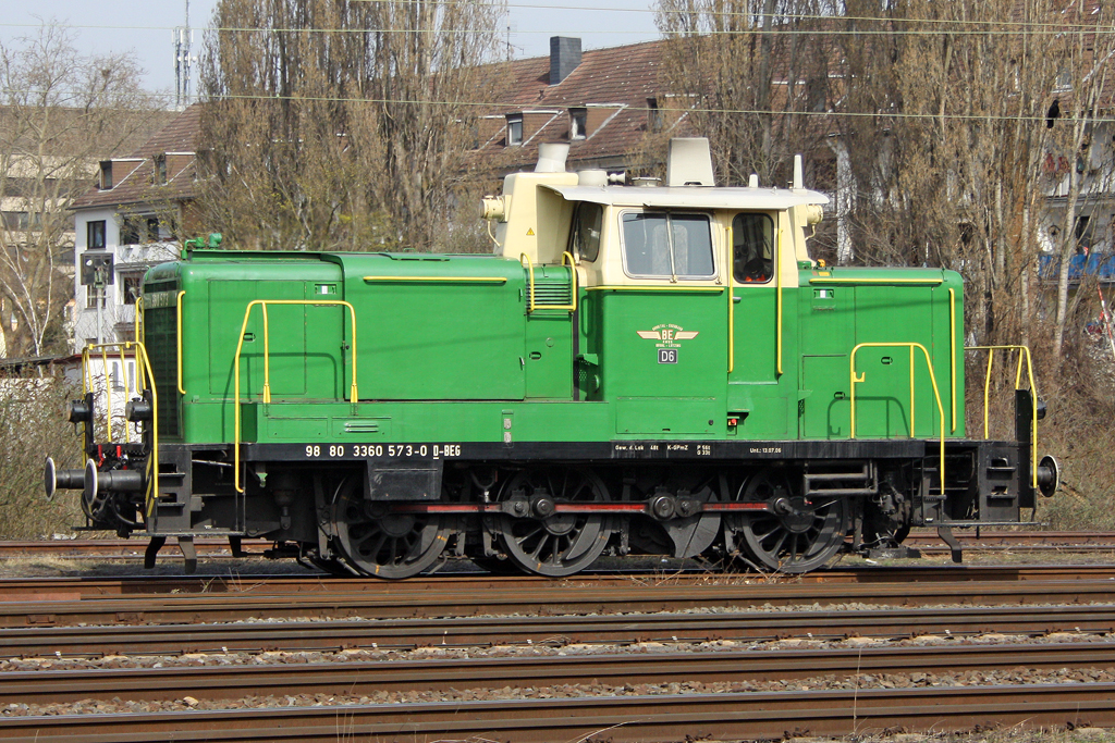 Die 360 573-0 der Brohltalbahn in Koblenz Mosel am 25,03,11