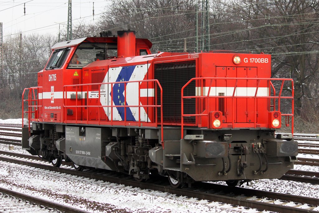 Die DH 705 der HGK in K�ln West am 06,01,10