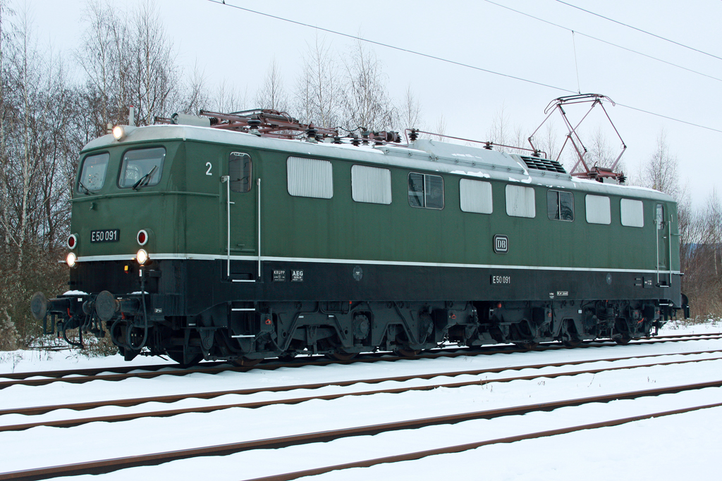 Die E50 091 in Koblenz L�tzel am 30,12,10 