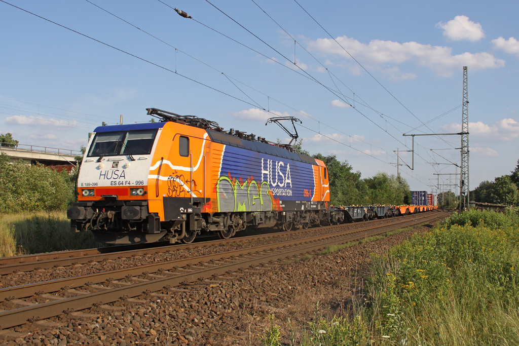 Die HUSA ES 64 F4-996 ( E 189-096 ) in Porz Wahn am 15,07,11