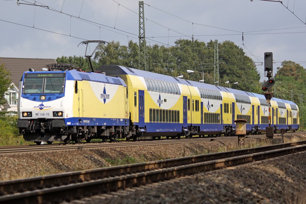 Die ME 146-10 unterwegs nach Bremen in Spr�tze , am 06,09,09