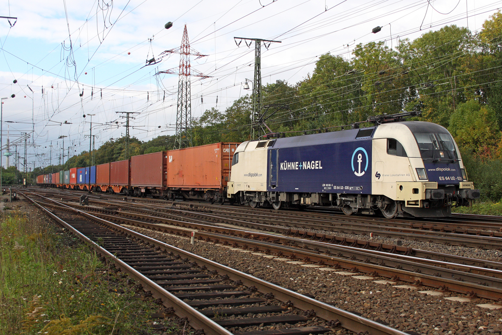 Die WLB ES 64 U2-035 (K�hne u. Nagel) in Gremberg am 05,10,10