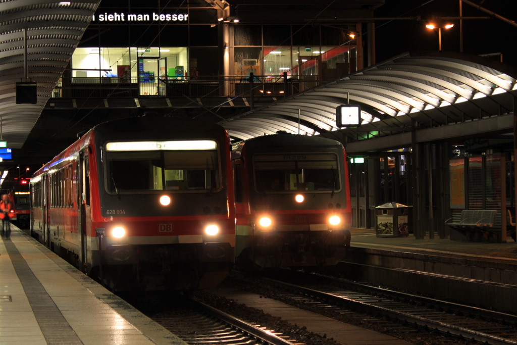 Eine Mainzer Besonderheit ist, das man auchmal zwei 629er nebereinander bekommen kann. Am 17.01.2011 ist es der 628 904 und 629 001