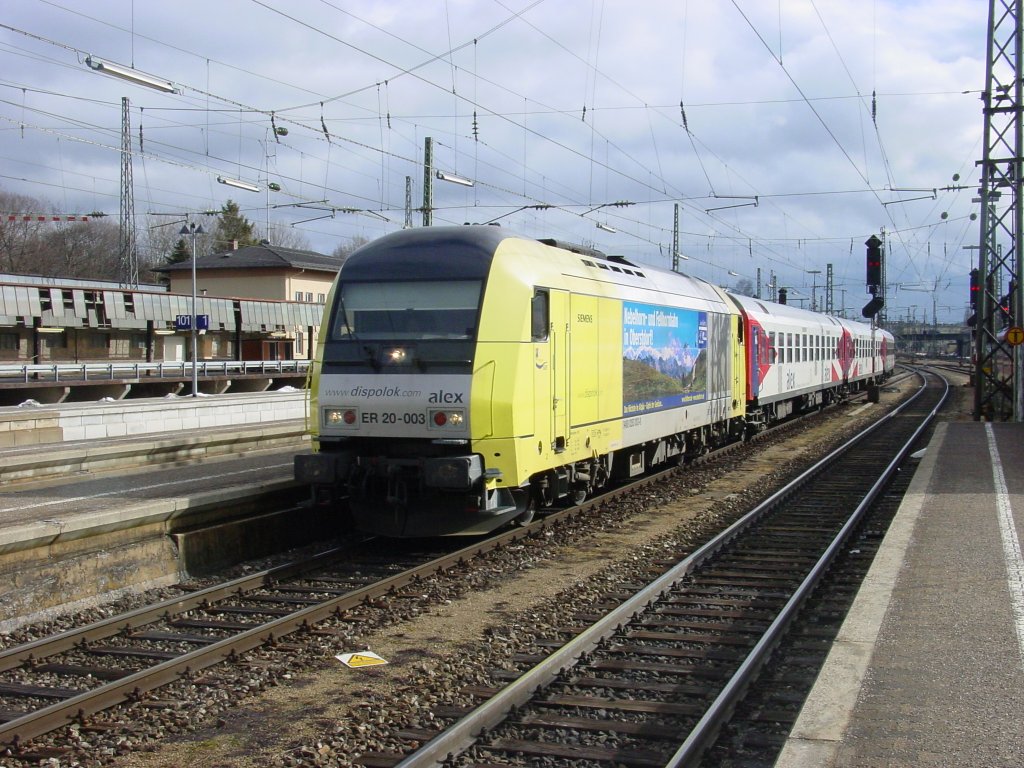 ER20 003 mit Umleiter ALEX in Augsburg HBF(16.02.2006)