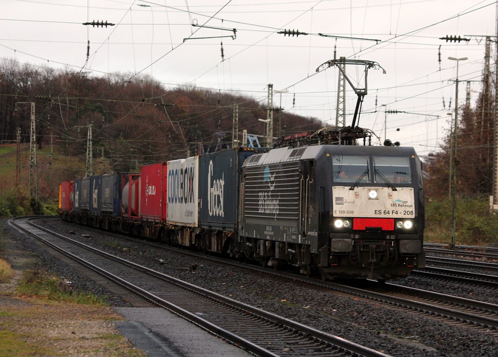 ES 64 F4-208 ERS Railways in K�ln West am 03.12.2011