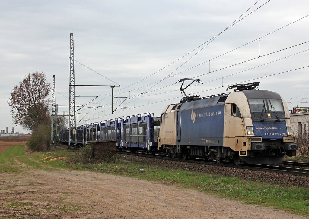 ES 64 U2-022 / 182 522 der WLB in Porz Wahn am 16.04.2013