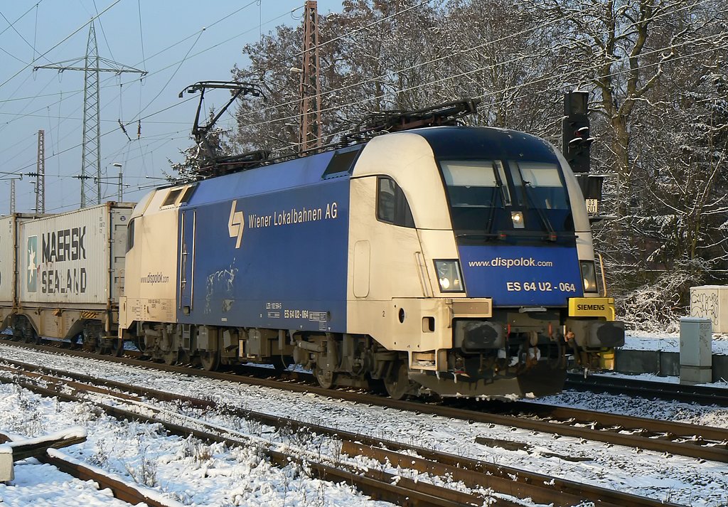 ES 64 U2 064 der Wiener Lokalbahnen in Ratingen-Lintorf am 26.01.2010