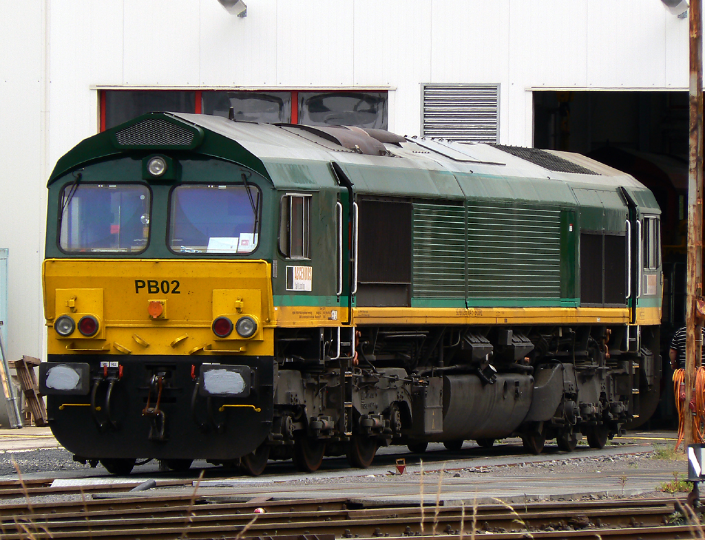 PB02 der Ascendos Rail Leasing in Br�hl Vochem bei der HGK, aufgenommen am 17.06.2010