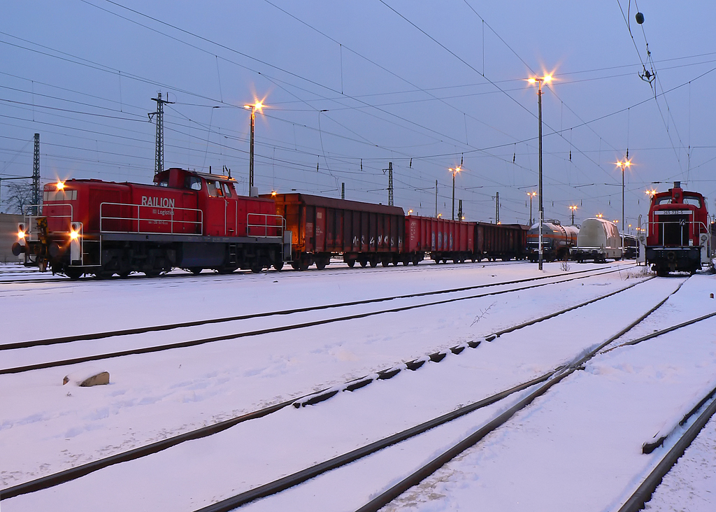 Rangierbetrieb in Troisdorf am Abend des 28.12.2010
