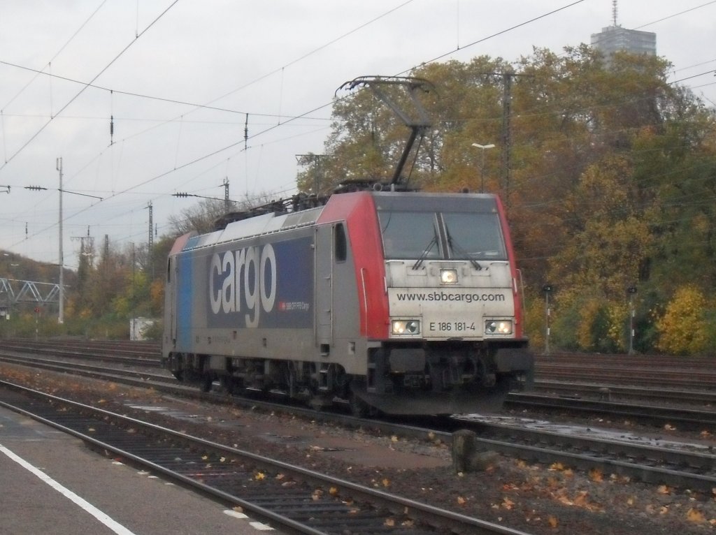 SBB Cargo/Railpool 186 181-4 Solo in K�ln West am 6.11.10