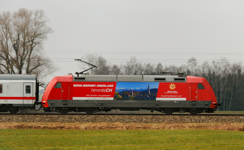 101 006-5, Berner Oberland, aufgenommen am 04.03.14, Nähe Mindelaltheim.