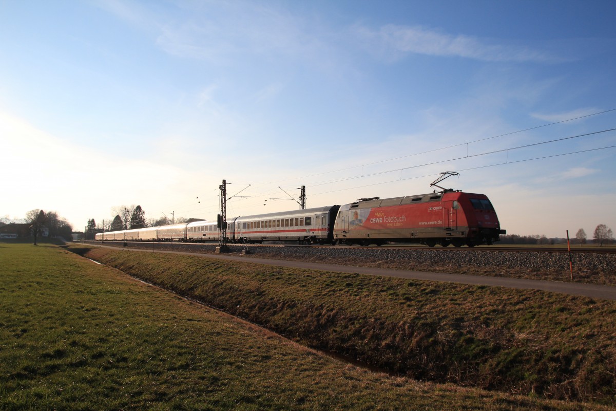 101 089-1 die andere  CEWE -Lok am 28. Februar 2014 bei �bersee.