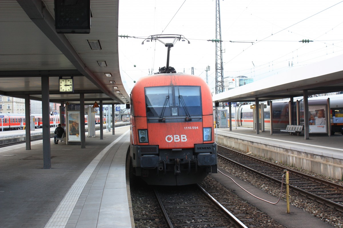 1116 094-4 am 3. Januar 2014 im M�nchner Hauptbahnhof.