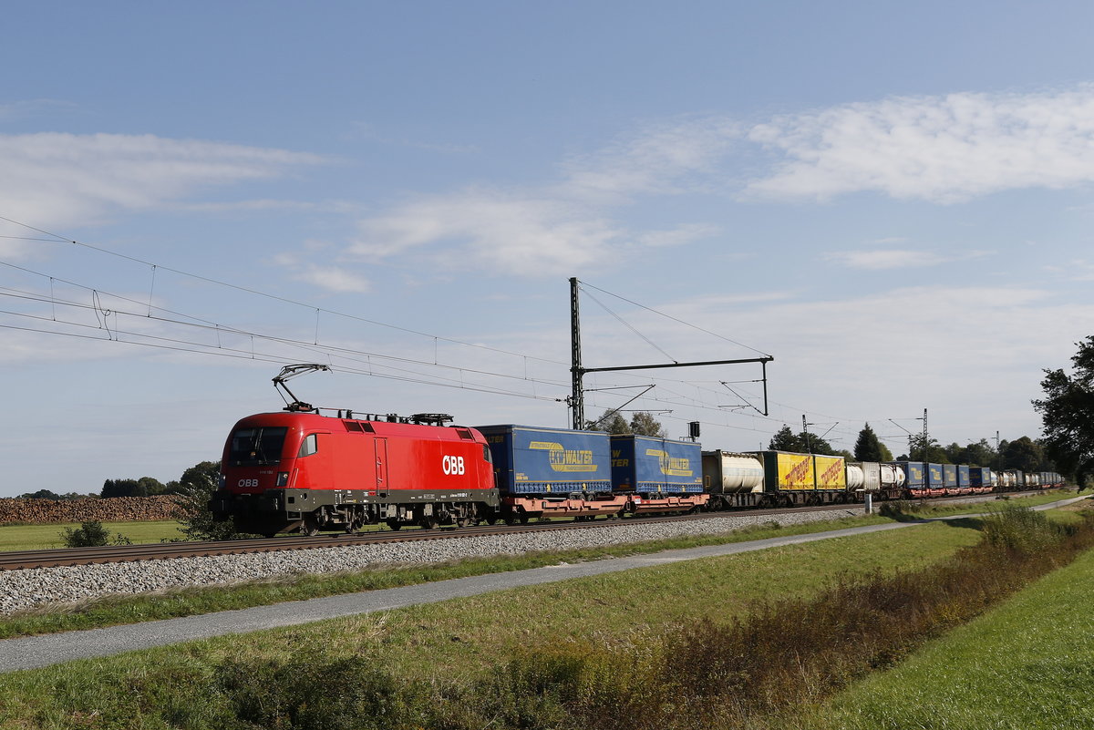 1116 132 mit dem  Walter -Zug aus Salzburg kommend am 19. September 2018 bei �bersee.