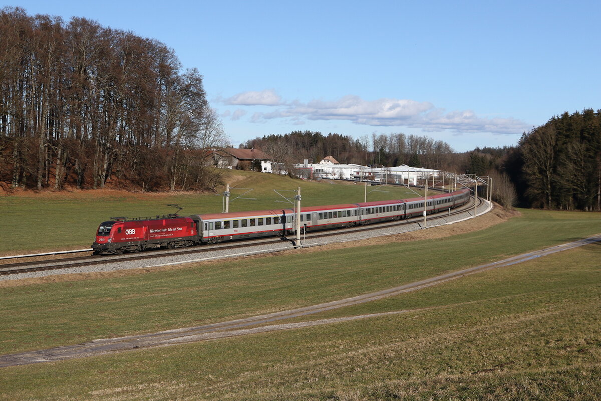1116 199  N�chster Halt: Job mit Sinn  war mit einem  EC  am 29. Januar 2025 bei Axdorf in Richtung M�nchen unterwegs.