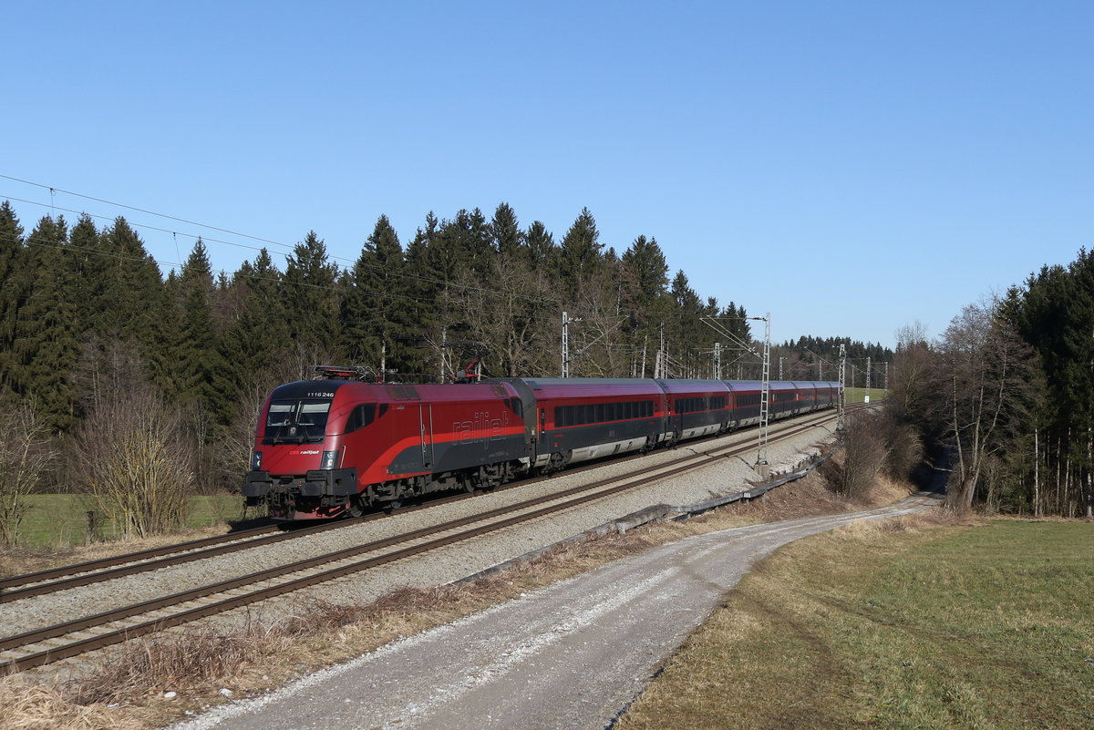 1116 246 aus Salzburg kommend am 7. Februar 2020 bei Grabenst�tt.