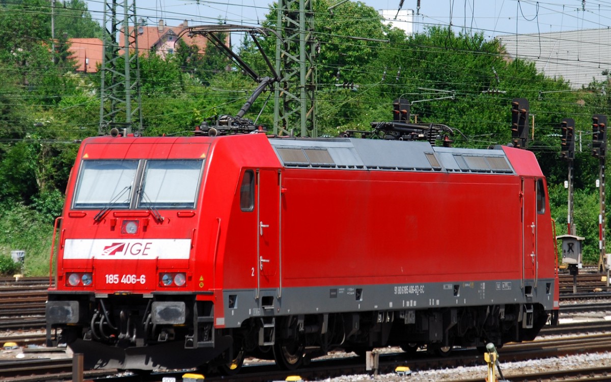 185 406-6, IGE, aufgenommen am 08.06.14, in Treuchtlingen.