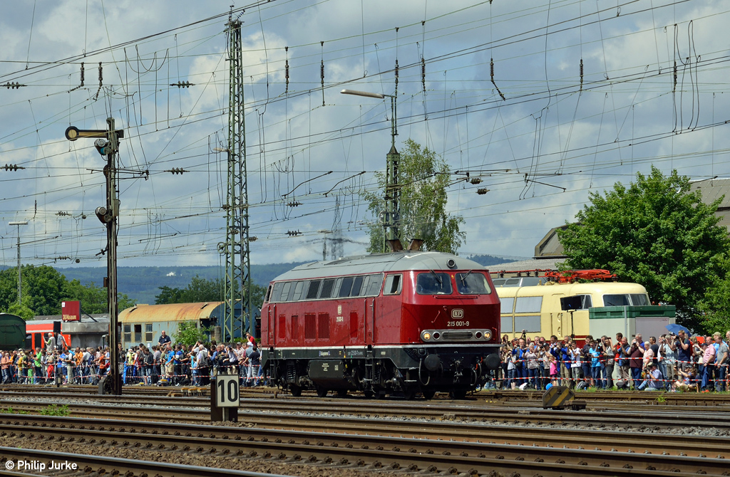 215 001-9 während der Lokparade am 13.06.2015 im DB Museum Koblenz-Lützel.
