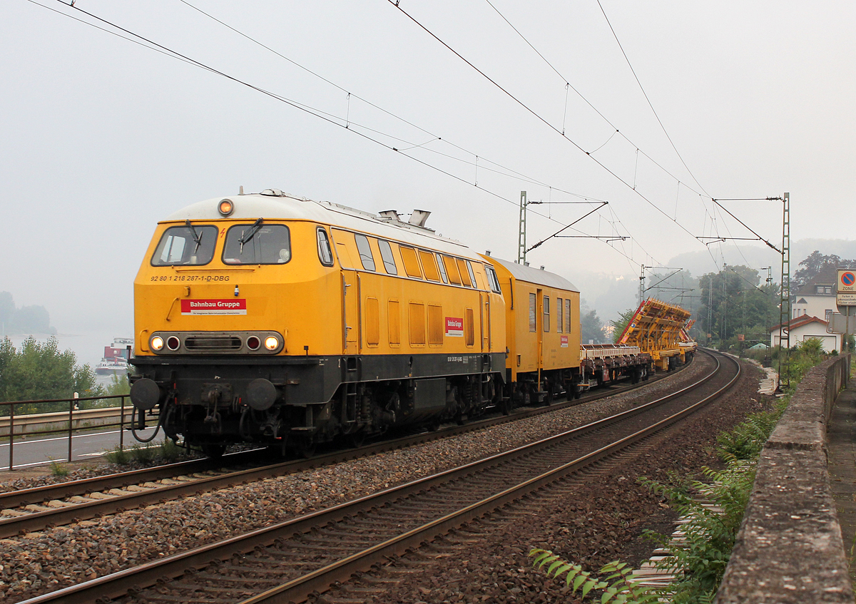 218 287-1 der DBG bei Dattenberg/Wallen am 29.08.2013