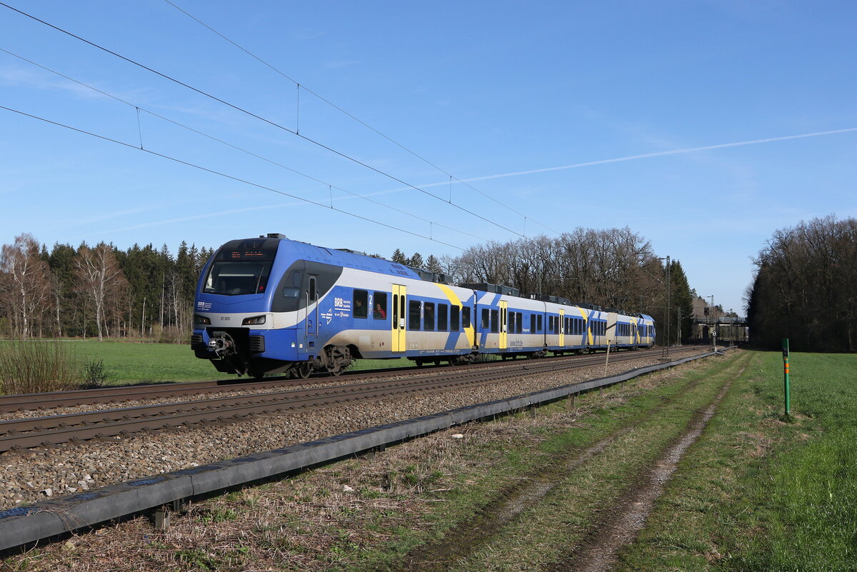 430 005 auf dem Weg nach Kufstein am 20. M�rz 2024 bei Brannenburg im Inntal.