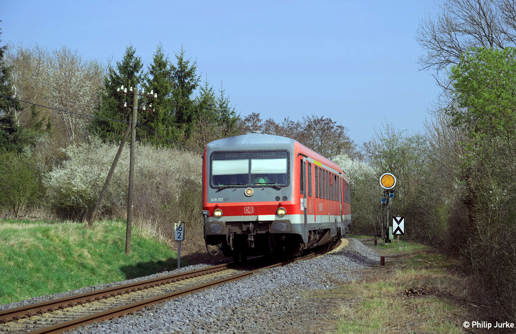 629 313-7 als RB 12434 (Andernach - Kaisersesch) am 30.03.2014 bei Thür.
