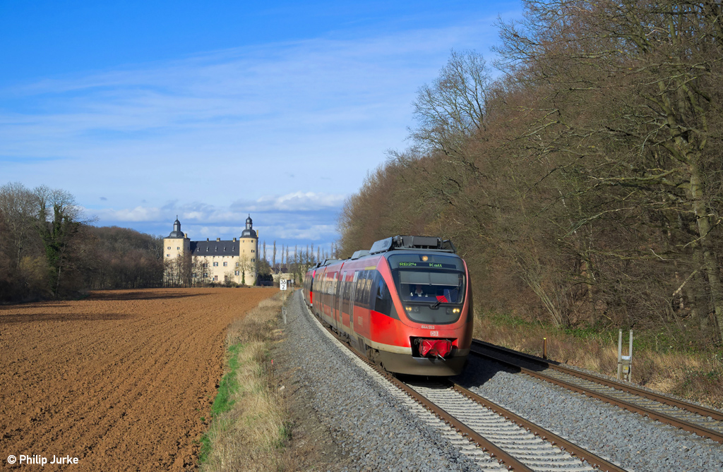 644 053-0 + 644 021-7 als RB 12367 (Köln Messe/Deutz - Kall) am 03.03.2014 bei Satzvey.
