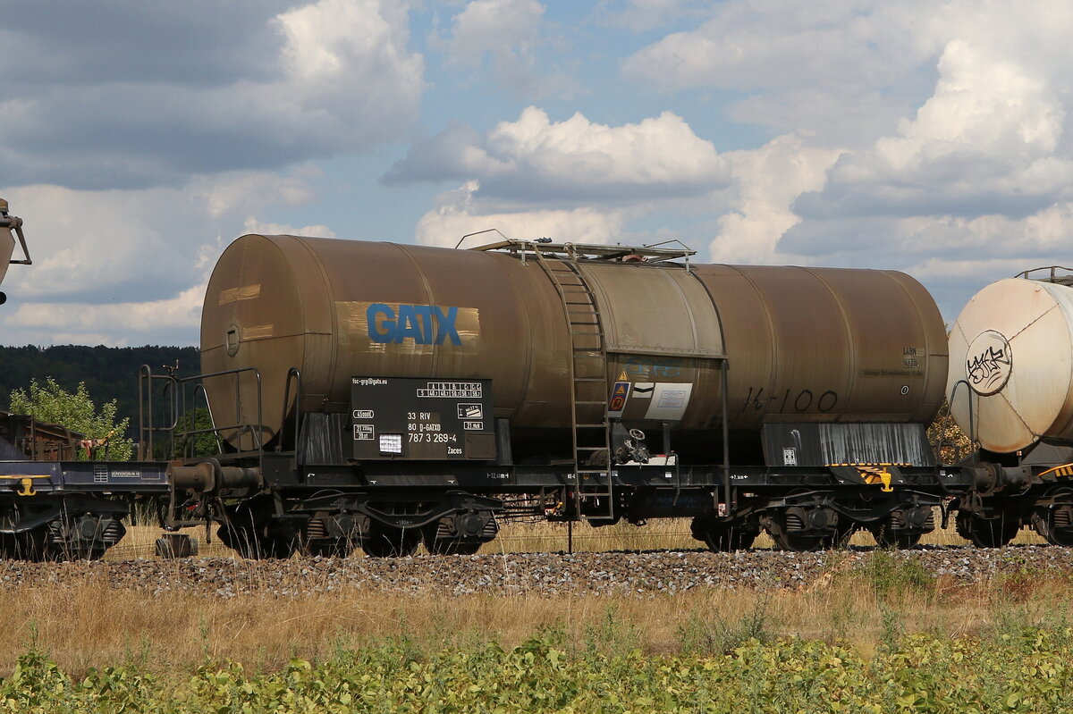 7873 269 (Zaces) von  GATX  am 2. August 2022 bei Freih�ls/Oberpfalz.