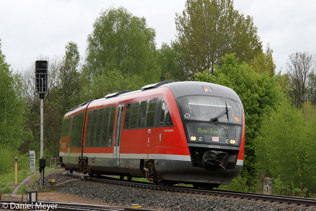 Der 642 232 in Aue (Sachs) am 10.05.2013