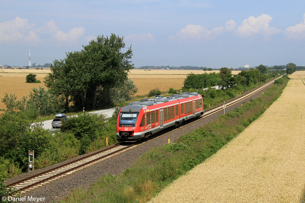 Der 648 957 bei Burg auf Fehmarn am 27.07.2013