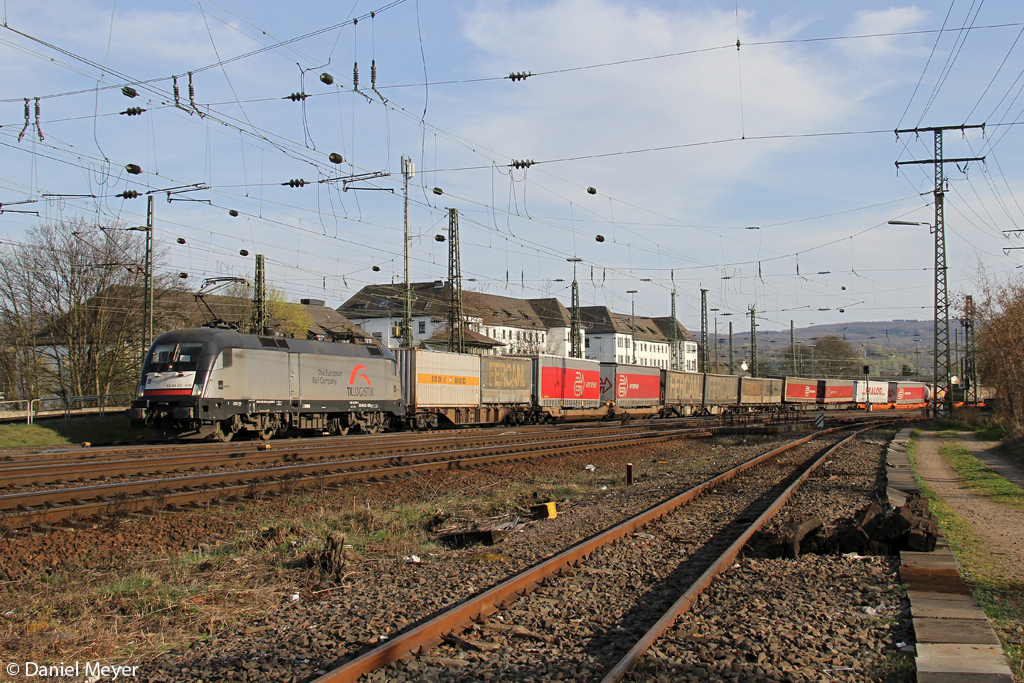 Der TX ES 64 U2-029 in Koblenz L�tzel am 29.03.2014