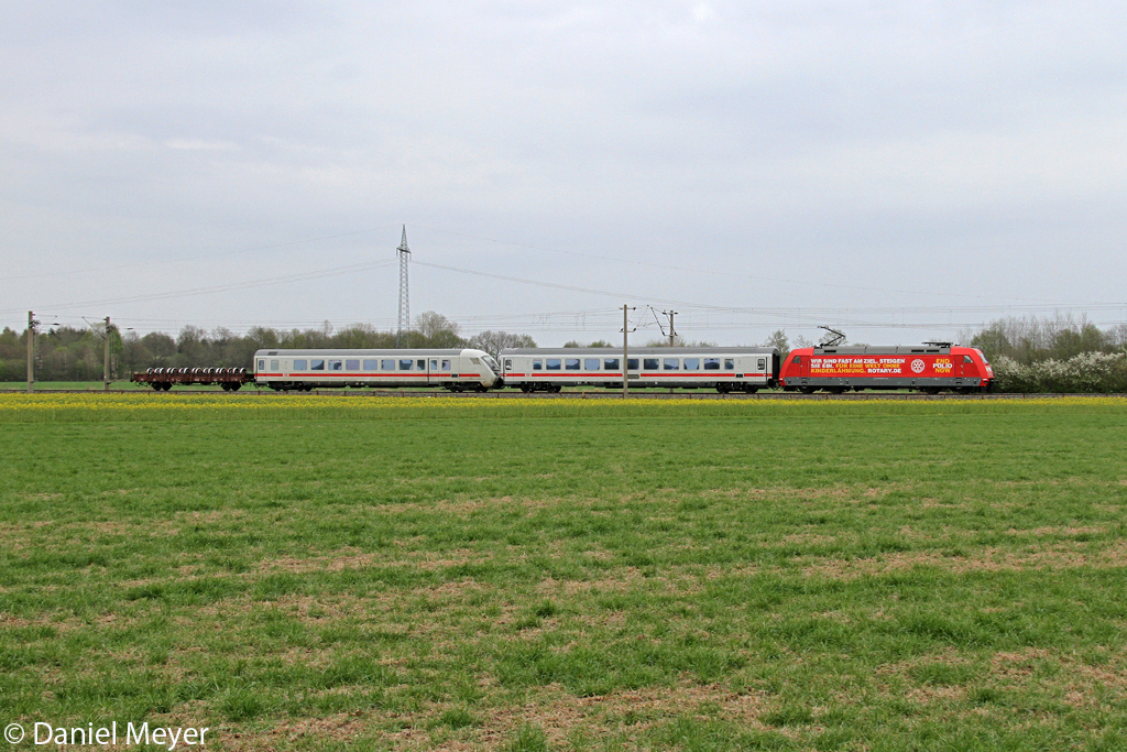 Die 101 001-6 mit dem Pbz bei Quarnstedt am 07,05,13  