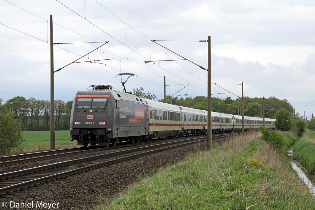 Die 101 100-6 bei Quarnstedt am 12.05.2013
