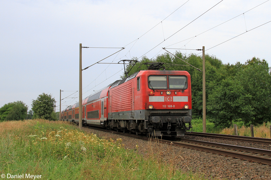 Die 112 168-0 bei Quarnstedt am 26.07.2013