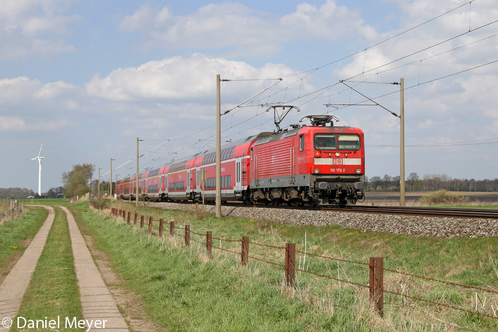 Die 112 172-2 bei Quarnstedt am 05,05,13 