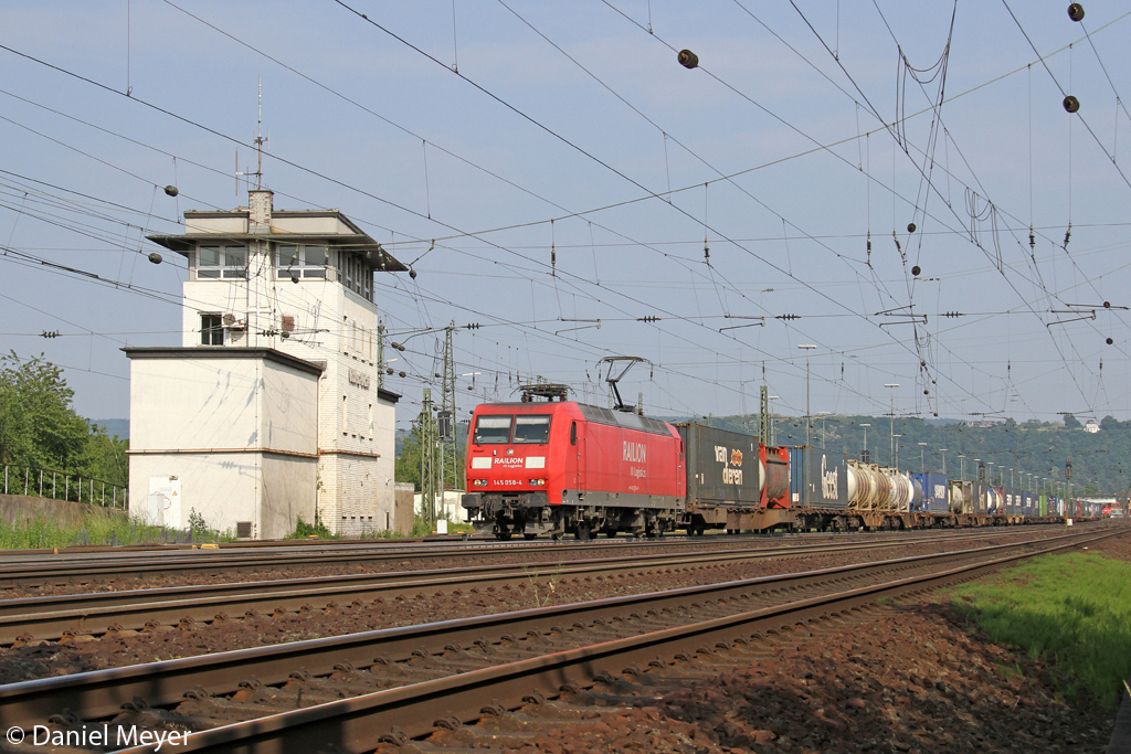 Die 145 058-4 in Koblenz L�tzel am 11.06.2013